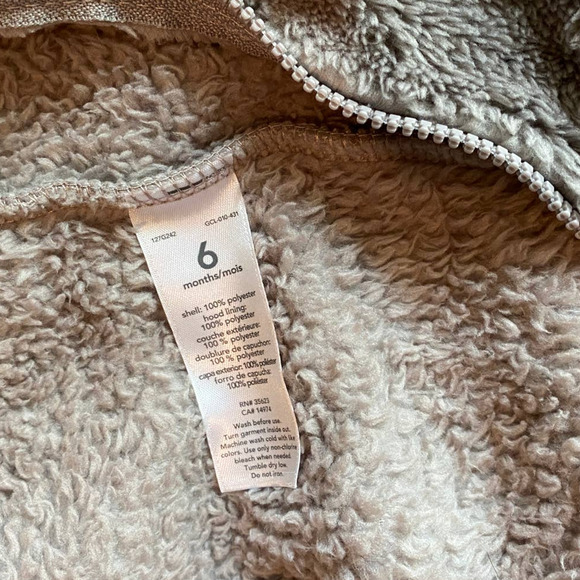 Cozy Carter Beige Bear Snowsuit With Feet And Hood Size 6 Months - Picture 2 of 8